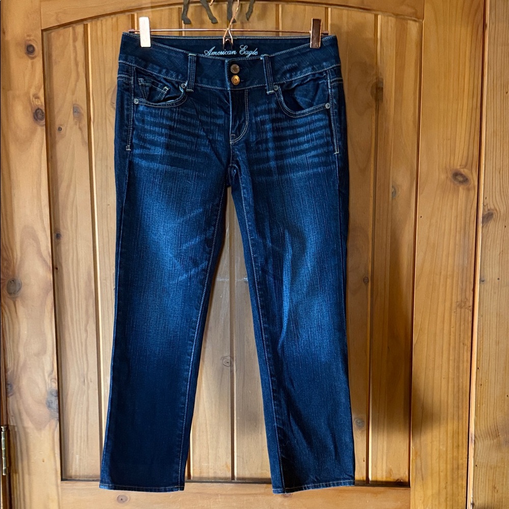 American Eagle Outfitters Dark Blue Cropped Jeans